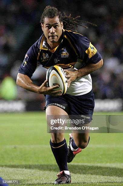 George Smith of the Brumbies in action during the Super 12 match between the Auckland Blues and the ACT Brumbies held at Eden Park April 02, 2005 in...