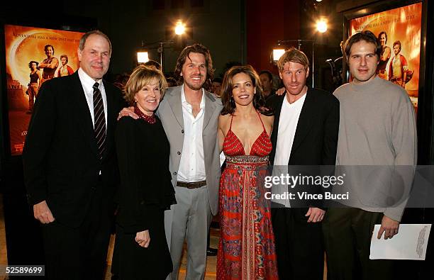 Michael Eisner, his wife Jane Breckenridge, Director Breck Eisner with his fiance Georgia Irwin, and his two brothers arrive at Paramount Pictures...
