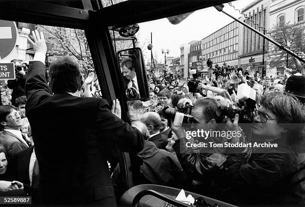 Tony Blair 1997 General Election Campaign Photos and Premium High Res