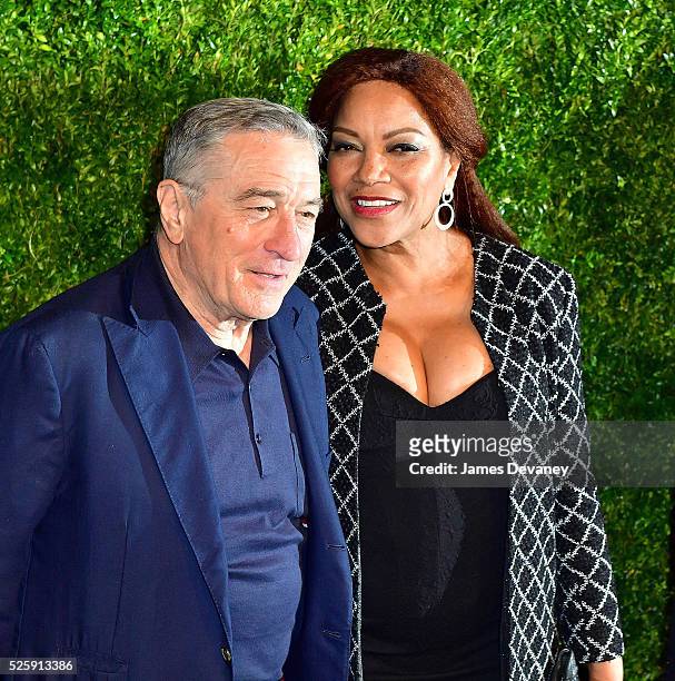 Robert De Niro and Grace Hightower attend the 11th Annual Chanel Tribeca Film Festival Artists Dinner at Balthazar on April 18, 2016 in New York City.