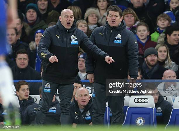 John Carver caretaker manager of Newcastle United and Steve Stone first team coach of Newcastle United
