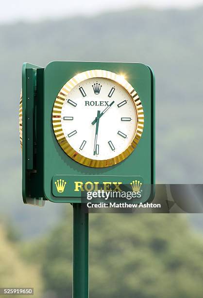 Rolex clock at the Saab Wales Open