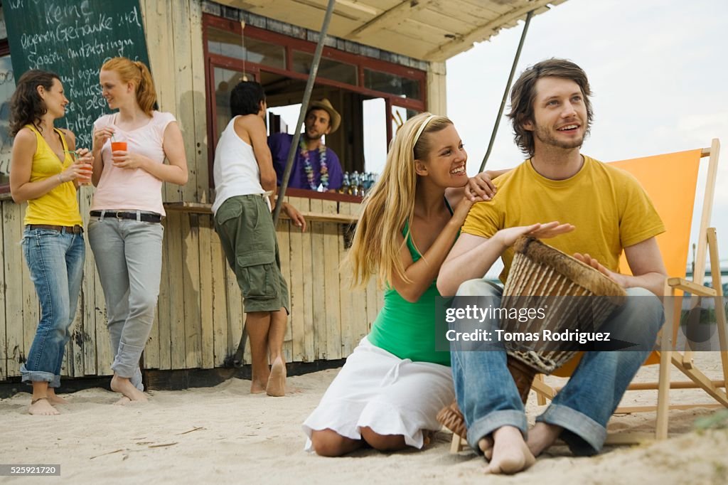 Friends at a Beach Bar