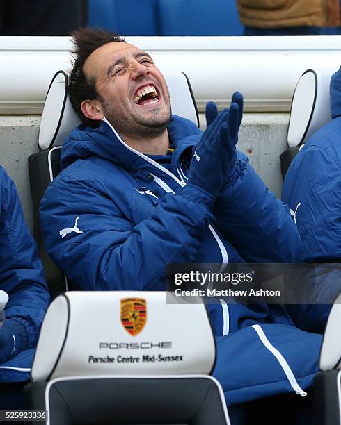 Santi Cazorla of Arsenal laughs