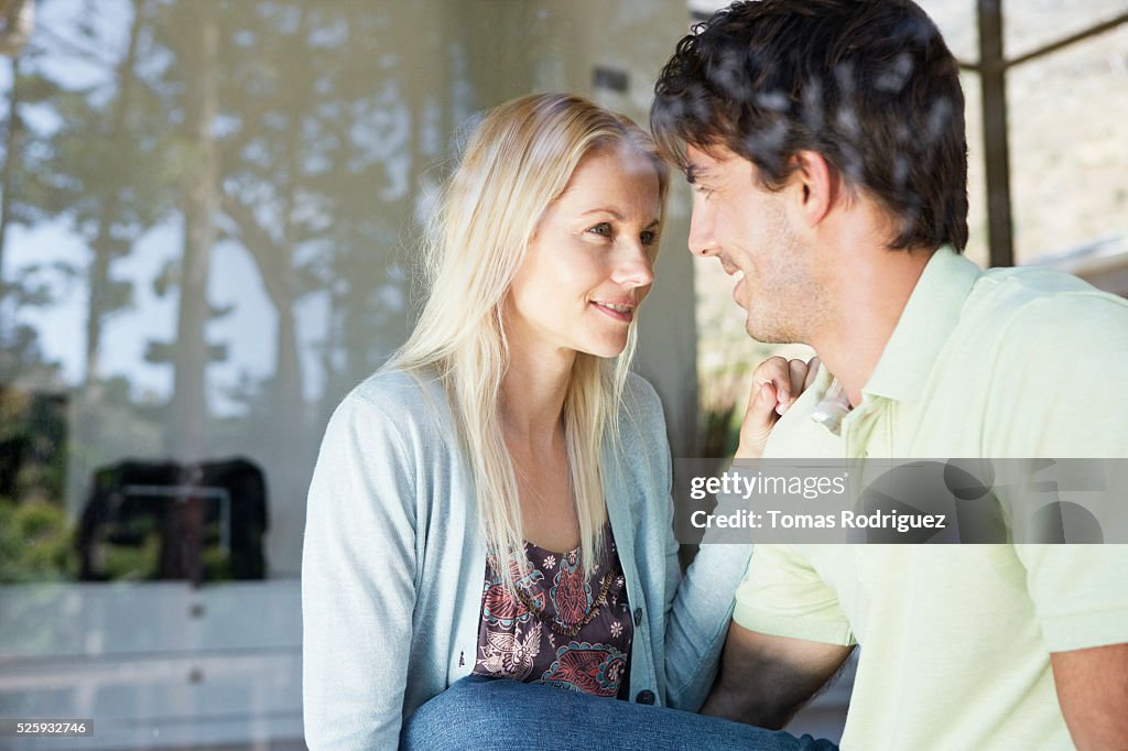 Couple looking in eyes