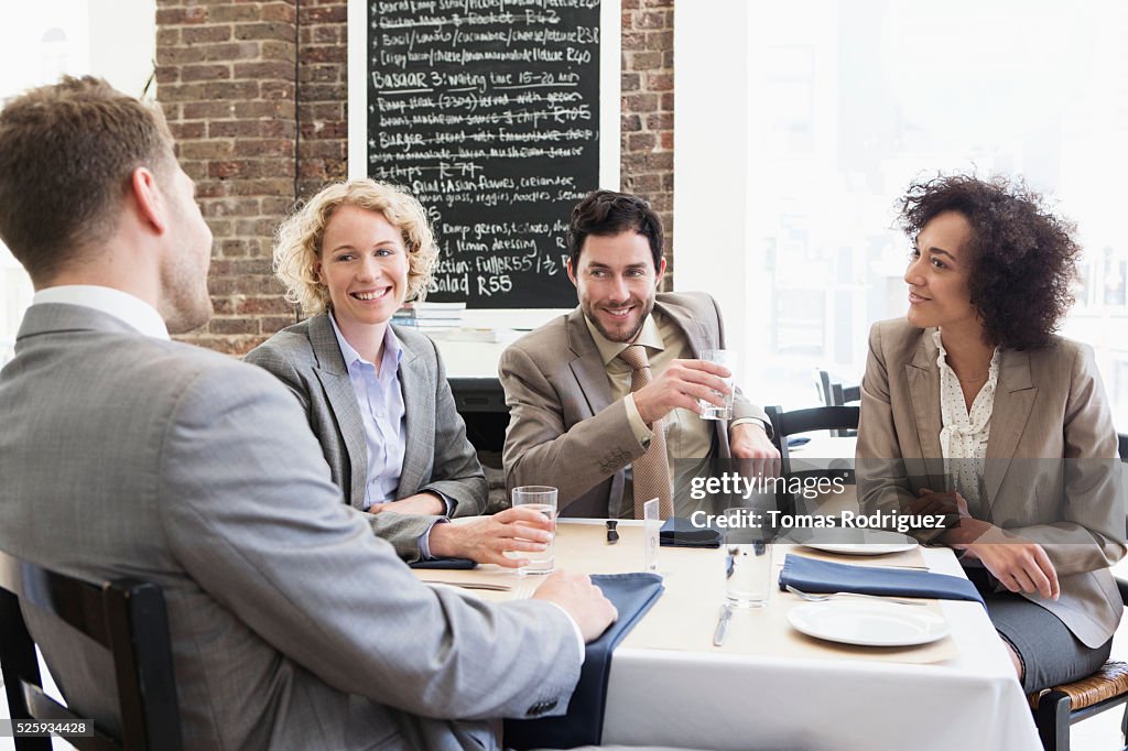 Business people sitting in restaurant