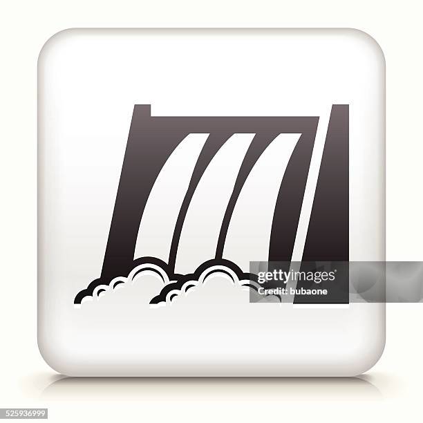 square button with water dam - dam stock illustrations