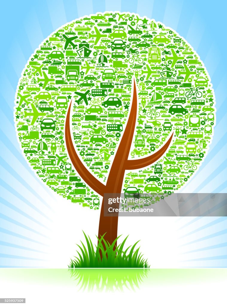 Transport Tree Pattern Tree On Transportation Royalty Free Vector Pattern High-Res Vector ...