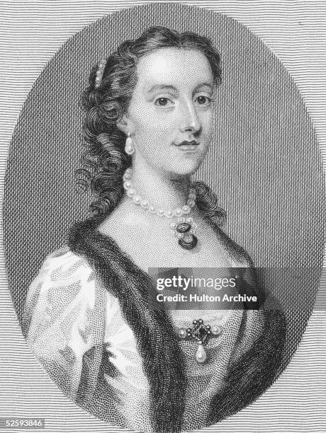 Margaret Cavendish Harley, the 2nd Duchess of Portland , wife of William Bentinck, the 2nd Duke, circa 1740. Engraving by J. Brown.