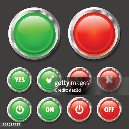 On Off Glossy Button Set (Black Background) On Off Glossy Button Set (Black Background)
