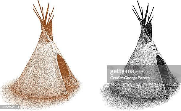 teepee isolated on white - tipi stock illustrations