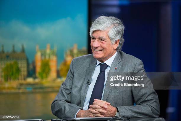 Maurice Levy, chief executive officer of Publicis Groupe SA, reacts during a Bloomberg Television interview in London, U.K., on Friday, April 29,...