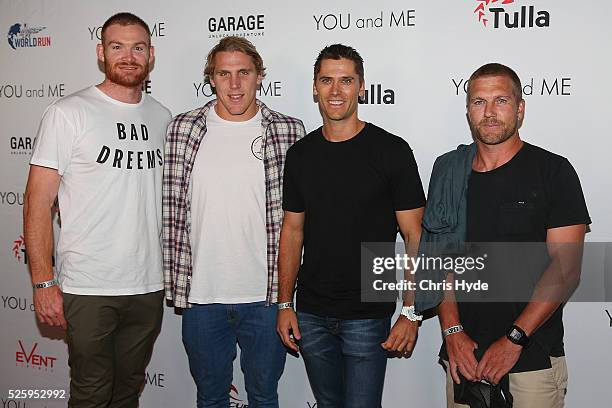 Brisbane Lions arrive ahead of Gold Coast premiere of 'YOU and ME' at Event Cinemas Pacific Fair on April 29, 2016 in Gold Coast, Australia.
