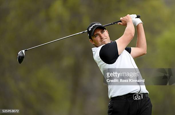 Jason Barnes of England during the first round of Challenge de Madrid at the Real Club de Golf La Herreria on April 28, 2016 in Madrid, .