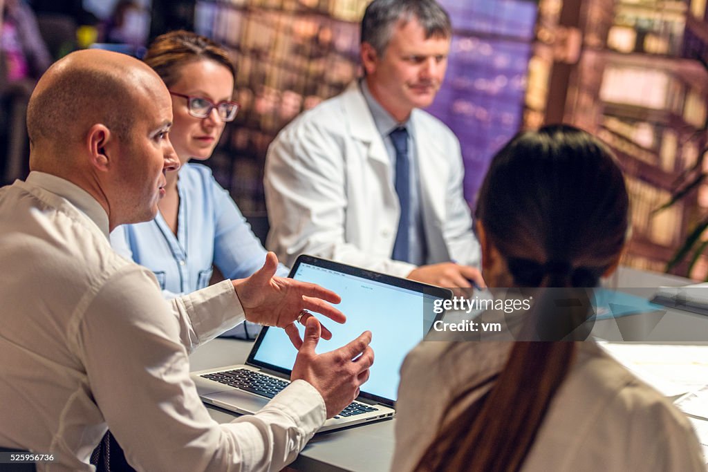 Businessman on a meeting with doctors