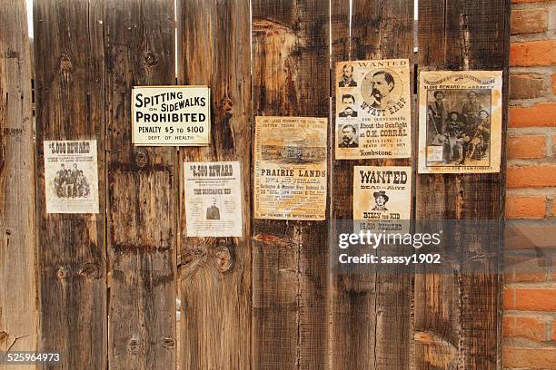wanted posters western outlaws - wanted poster stock pictures, royalty-free photos & images