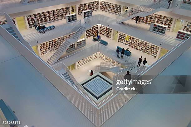 public library in stuttgart - stuttgart library stock pictures, royalty-free photos & images