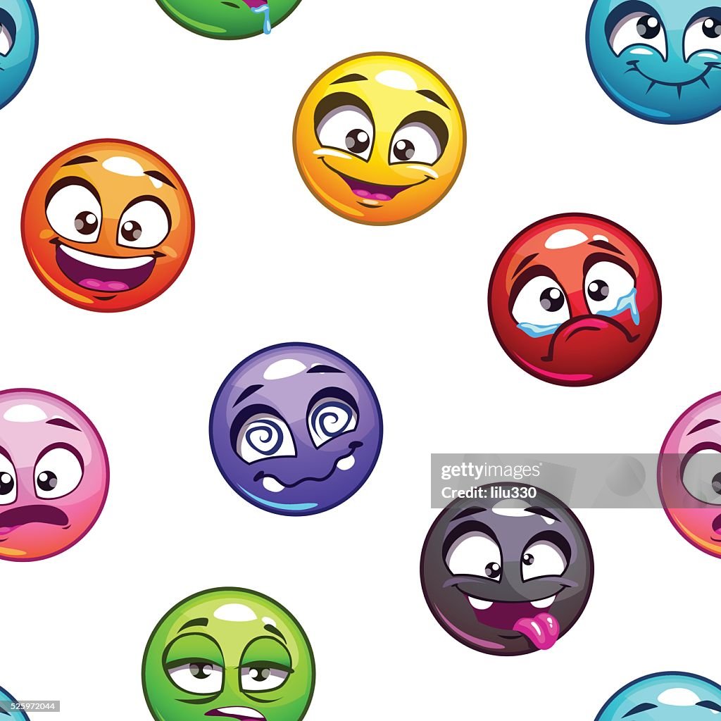 Humor Round Graphics Funny Cartoon Comic Round Faces Pattern High-Res Vector Graphic - Getty ...