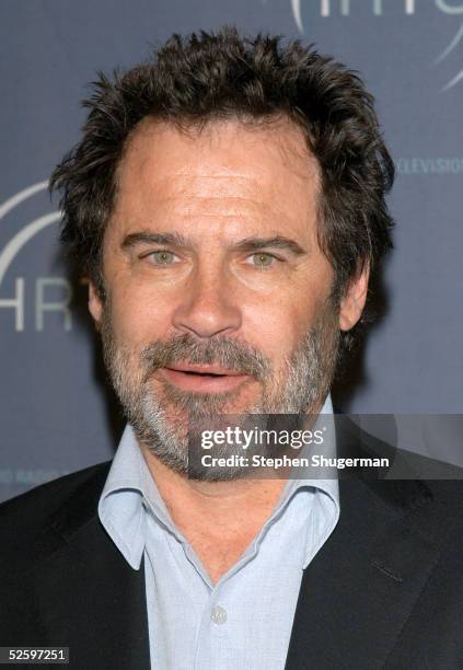 Talk show host and show moderator, Dennis Miller, attends the Hollywood Radio and Television Society newsmaker luncheon series, "The Cable Chiefs" at...