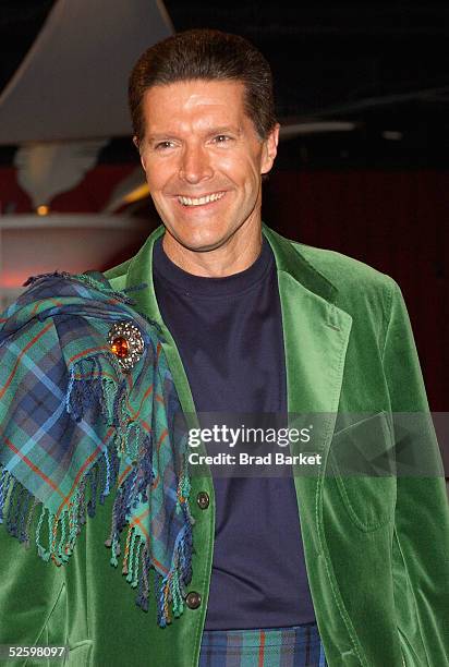 Stone Phillips walks the catwalk in his kilt at the Johnnie Walker Presents Dressed to Kilt fashion show at the Copacabana on April 6, 2005 in New...