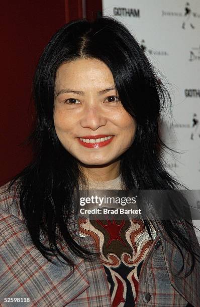 Vivienne Tam arrives to the Johnnie Walker Presents Dressed to Kilt fashion show at the Copacabana on April 6, 2005 in New York