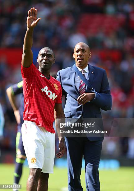 Andy Cole and Dion Dublin of Manchester United Legends