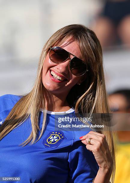 Female fan of Brazil
