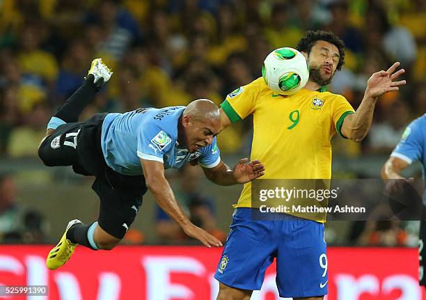 Egidio Arevalo R��os of Uruguay and Fred of Brazil