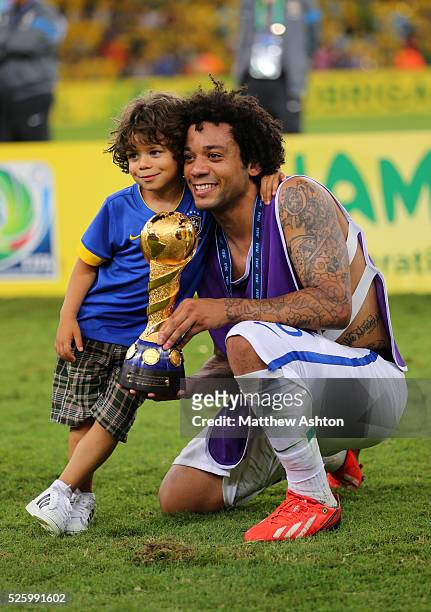 Marcelo of Brazil and his son, Enzo Gattuso Alves Vieira
