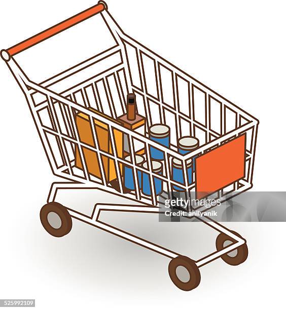 stockillustraties, clipart, cartoons en iconen met isometric shopping cart - anilyanik