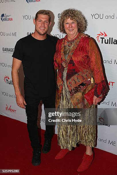 Mick Fanning and his mother Elizabeth arrive ahead of Gold Coast premiere of 'YOU and ME' at Event Cinemas Pacific Fair on April 29, 2016 in Gold...
