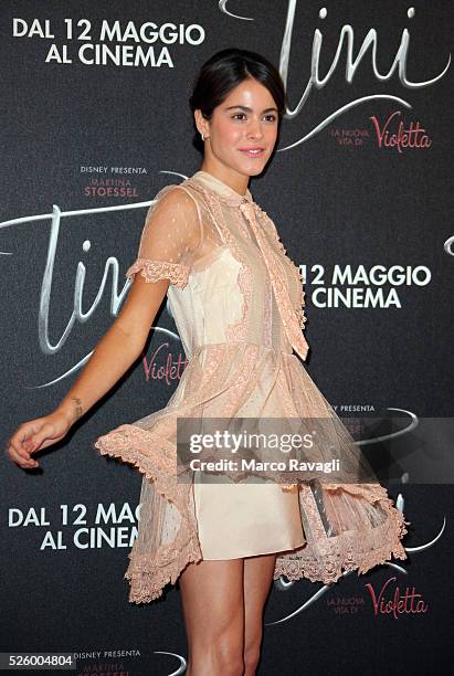 Argentinian singer and actress Martina Stoessel poses during a photocall of the movie Tini - La Nuova Vita Di Violetta , on April 29,2016 in Rome,...