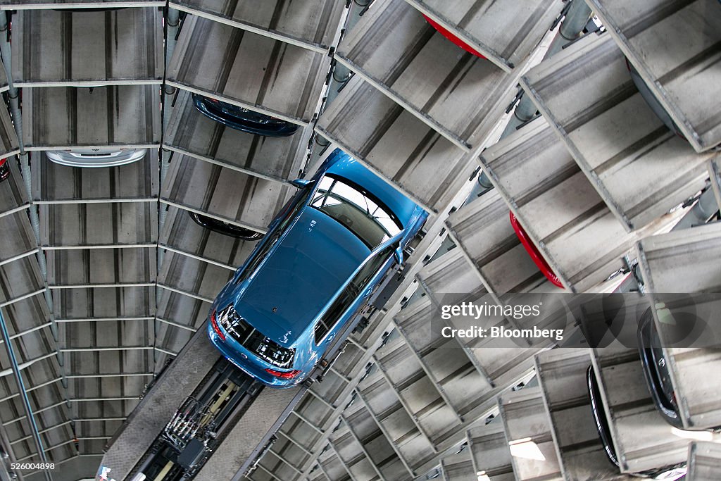 New Automobiles Inside Volkswagen AG's Delivery Tower As Emissions Crisis Financial Impact Continues