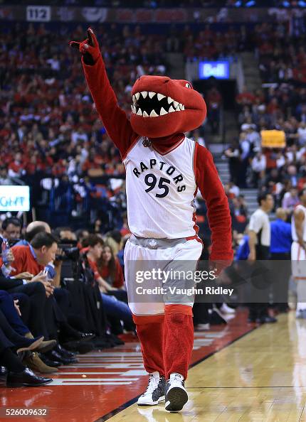 Riverside Raptors Rvc Mascot The Raptor, mascot of the Toronto Raptors looks on in the first half ...
