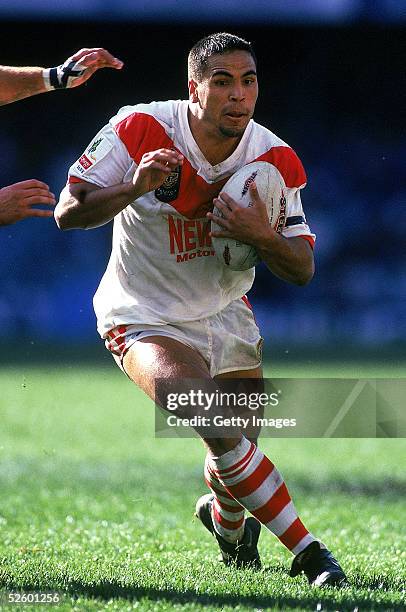 Anthony Mundine of the Dragons in action during the rugby league prelimanary final match between the North Sydney Bears and the St George Dragons...