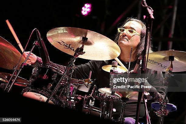 Horacio "El Negro" Hernandez performs during Jazz Festival of Turin. Gonzalo Rubacalba, Armando Gola and Horacio "El Negro" Hernandez, three highly...