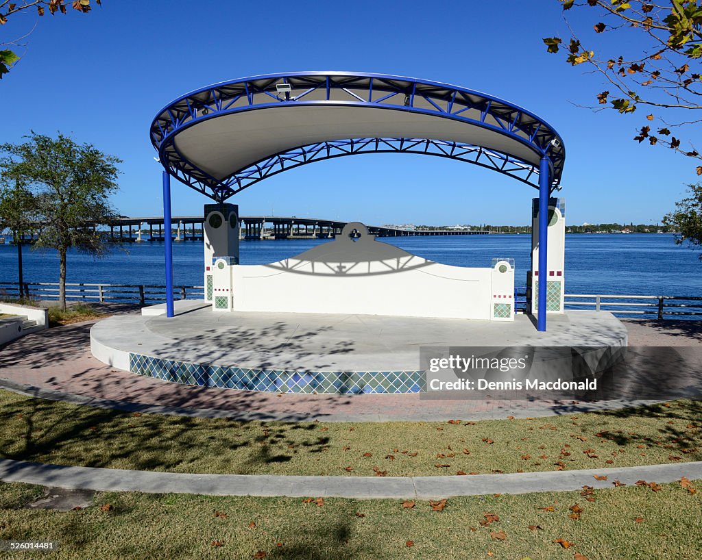 Outdoor Band Shell On The Riverwalk At Bradenton High-Res Stock Photo ...