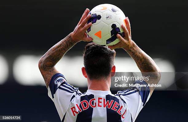 Liam Ridgewell of West Bromwich Albion takes a throw in