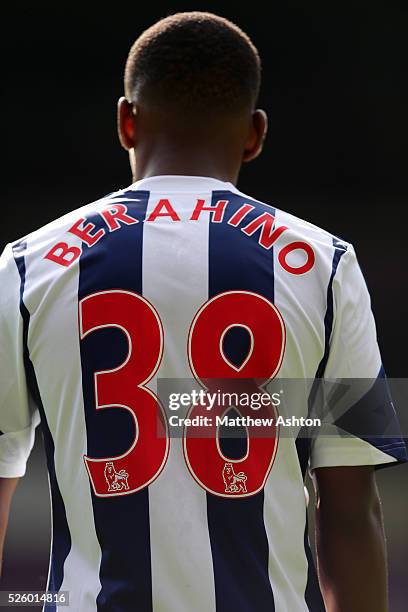 Back of Saido Berahino of West Bromwich Albion