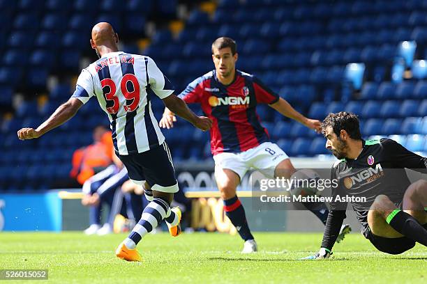 Nicolas Anelka of West Bromwich Albion scores a goal to make it 2-0