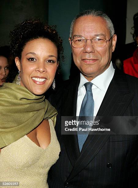 Actress Linda Powell and her father former Secretary of State Colin Powell attend the opening night of "On Golden Pond" after party at Blue Fin April...