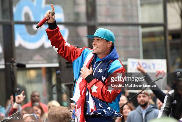 Vanilla Ice performs live on stage for NBC's "Today" at Rockefeller Plaza on April 29, 2016 in New York City.