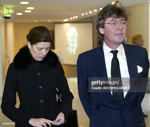 Picture taken 15 January 2001 in the northern town of Celle shows Princess Caroline of Monaco and her husband Ernst-August of Hanover. Ernst-August...
