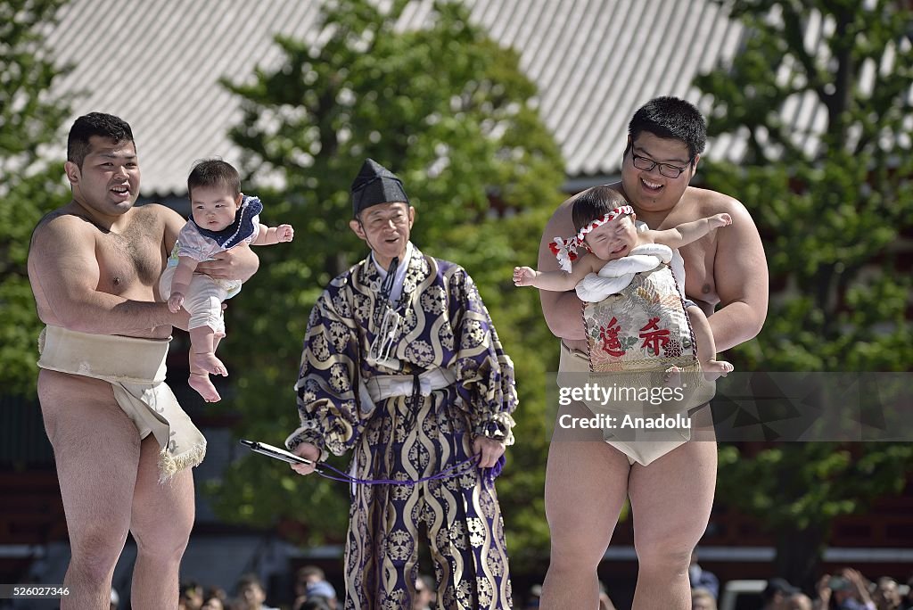 Festival of crying baby sumo in Tokyo