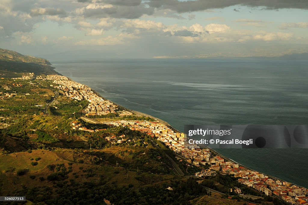 Sicilian coastline from Forza d'Agrò