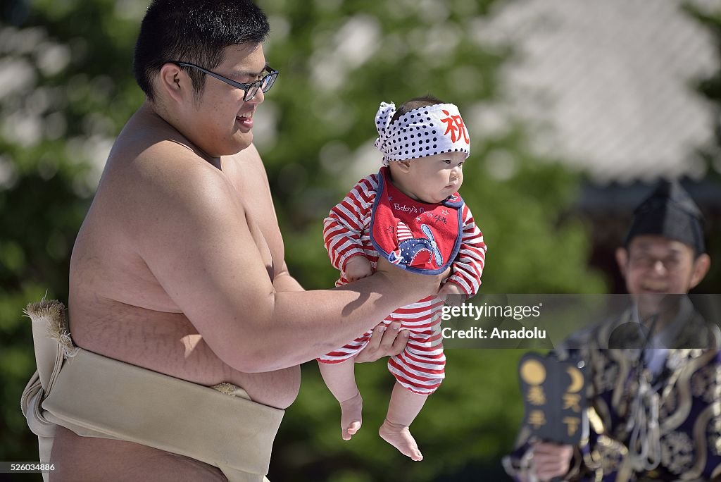Festival of crying baby sumo in Tokyo