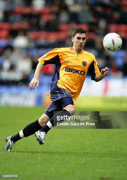 Peter Sweeney of Millwall in action during the Coca Cola Championship match between Wigan Athletic and Millwall held at the JJB Stadium, Wigan on...