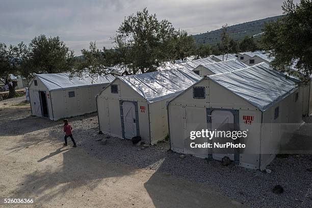 Refugee from Syria at Kara Tepe, transit camp for refugees, as awaiting for his family to go to the Mitilini harbour, before boarding the Hellenic...