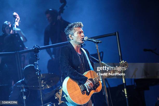 Italian singer, Luciano Ligabue performs in the first day of the tour Arena 2013 into Arena di Verona, Italy, on September 16, 2013. The six...