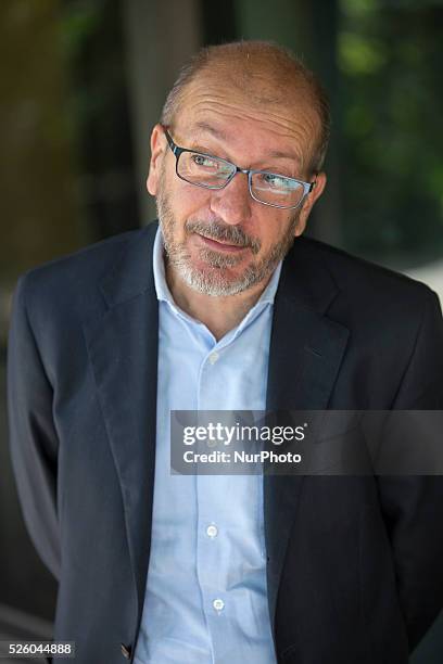 Dario Vergassola during the photocall of &quot;Kilimangiaro&quot; Rai 3 Program, in Rome, on October 9, 2014. RAI 3 program dedicated to the...